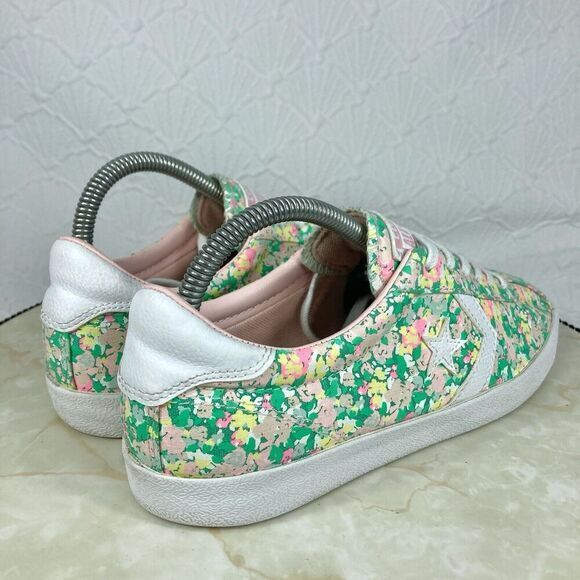 Converse Breakpoint Low Top Sneakers 8 Green/Pink Floral Print Streetwear Shoes - Picture 9 of 12